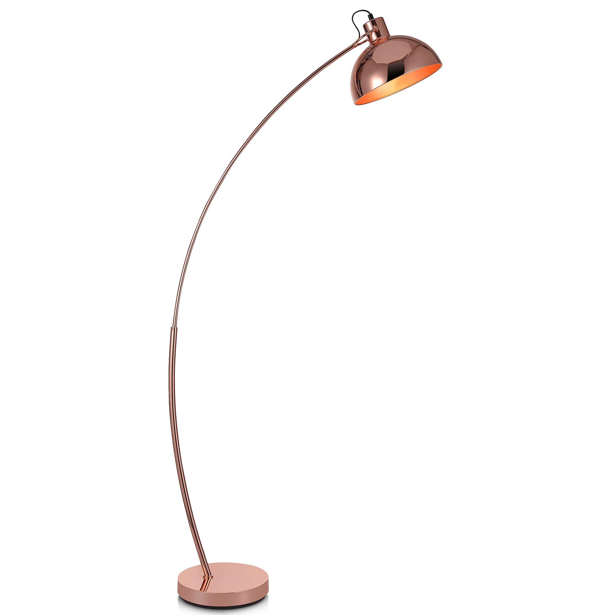 Teamson Home Curved Arco Floor Lamp LED Gold Shade Modern Lighting VN-L00025-UK